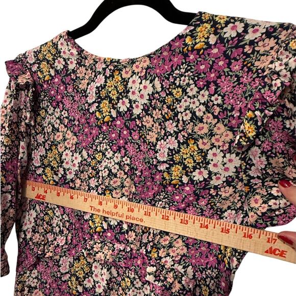 NEW! Nobody's Child US 4/UK 8 Puff Shoulder Liberty Floral Tea Dress Pink Black - Picture 8 of 10